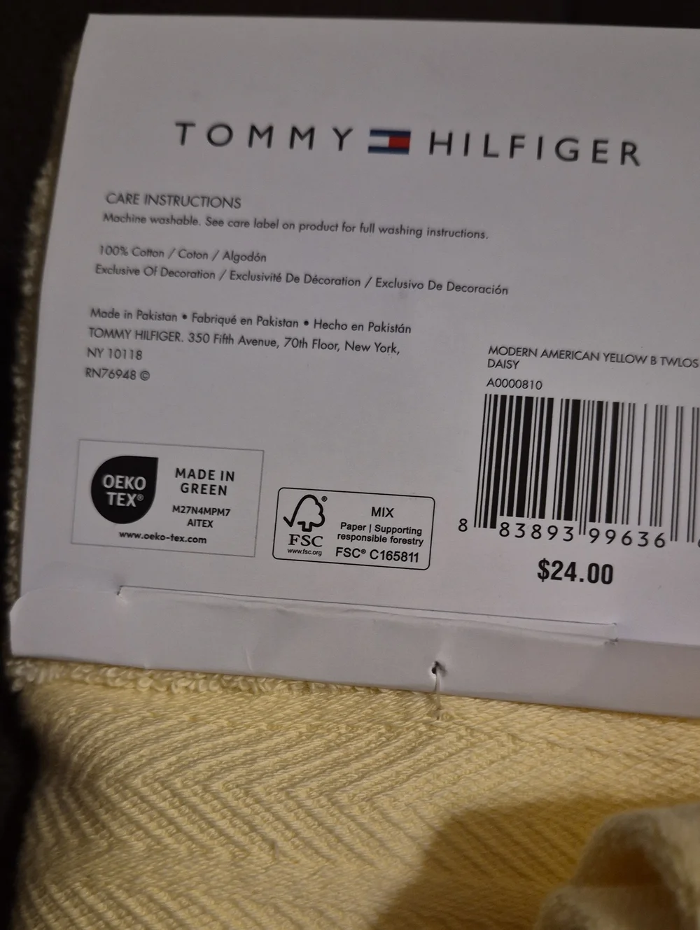 Tommy Hilfiger Modern American Yellow  B TWLOS DAISY 3-PC Towel Set